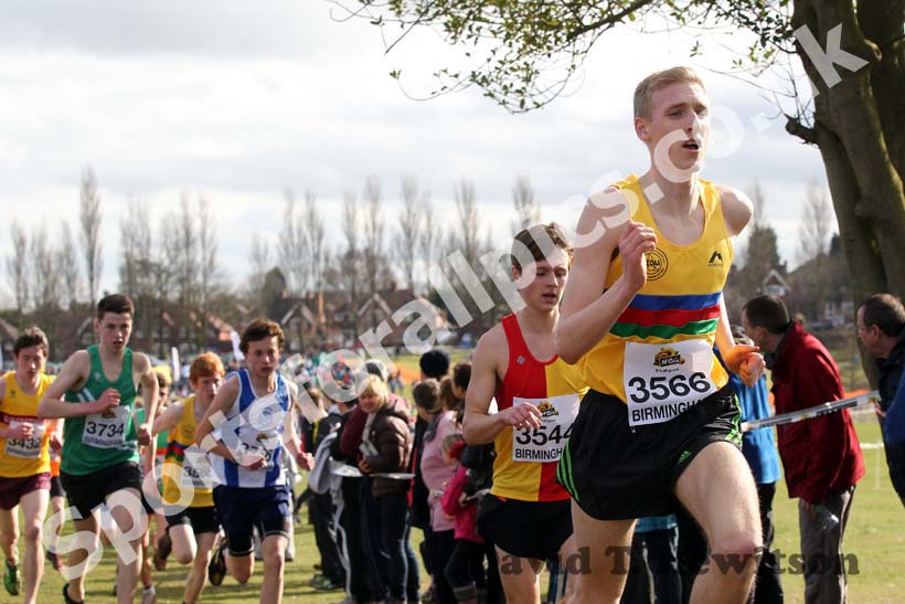 3566 Barry Maskell in the Under-17 Mens, McCain Inter Counties Cross Country, Cofton Park, Birmingham.